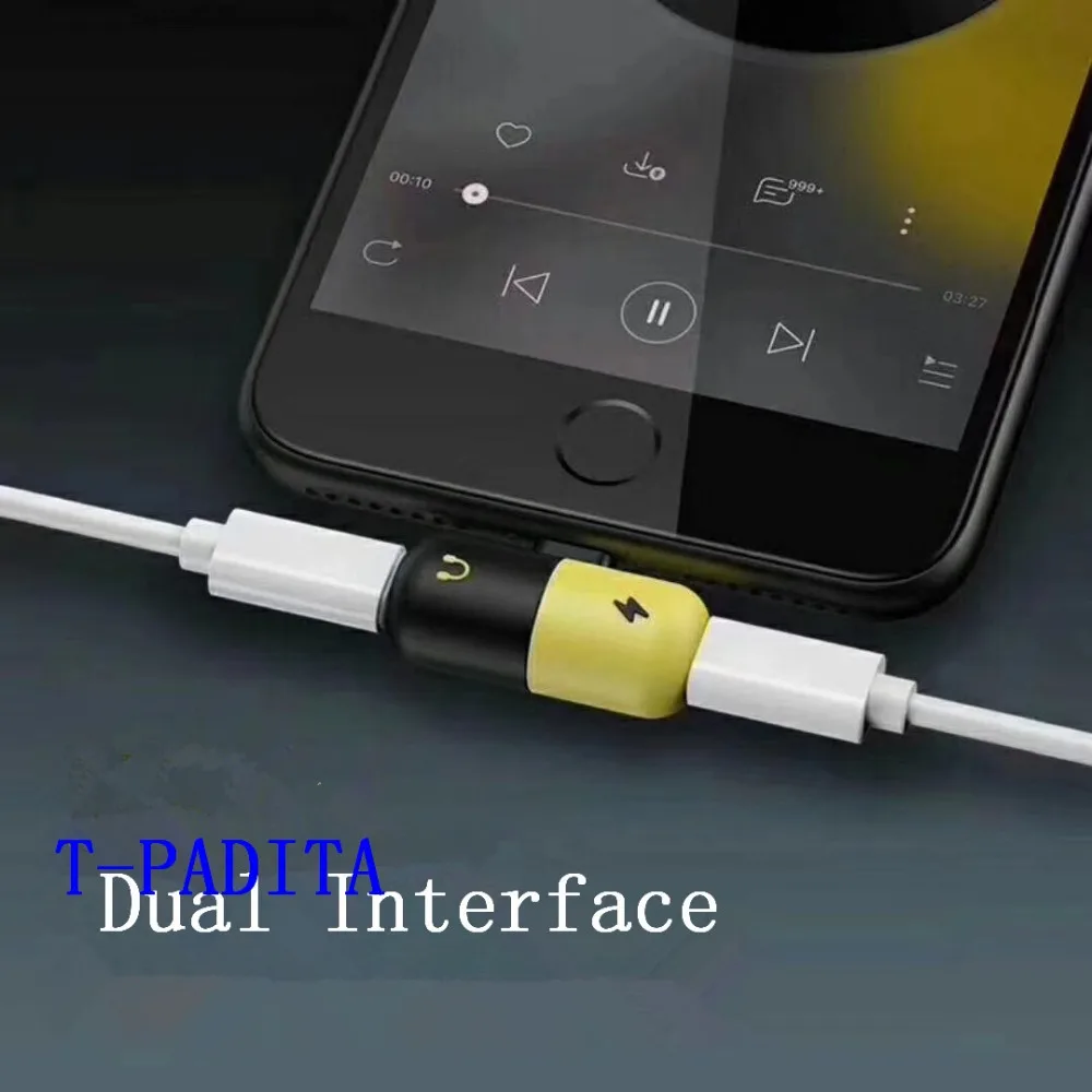 T-PADITA for iphone lightning adapter charging and listening at the same time Charger Audio mini Adapter iPhone7/8/7P/8P/X | Мобильные