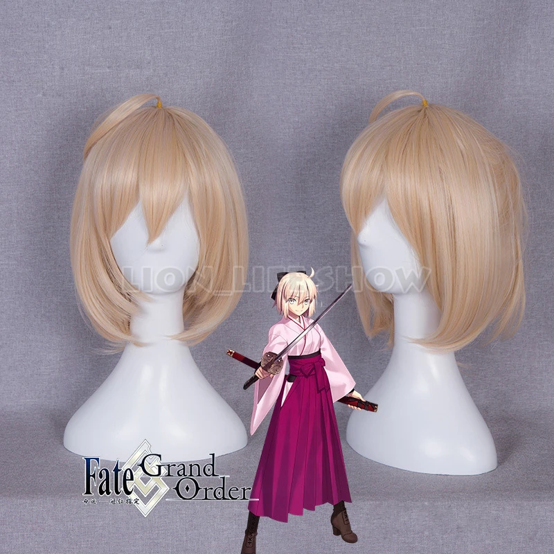 Fate/stay night Fate Grand Order Souzi Okita парик косплей золотой Хэллоуин карнавальный