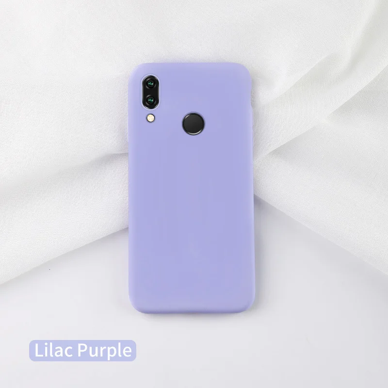 Lilac Purple Original Liquid Silicone Case For Huawei P30 Lite Cover Plain Clear Bumper For Huawei P20 Pro P30 Pro Mate 20 Lite Coque Capa - Цвет: Lilac Purple