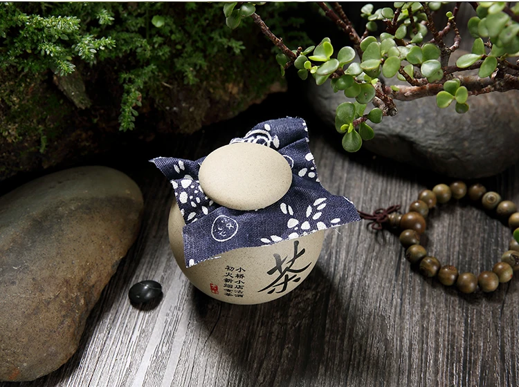 Китайский кунг-фу Аксессуары для чая Zen церемонии Керамика грубая керамика Чай jar ствола пуэр бак уплотнения хранения Чай может