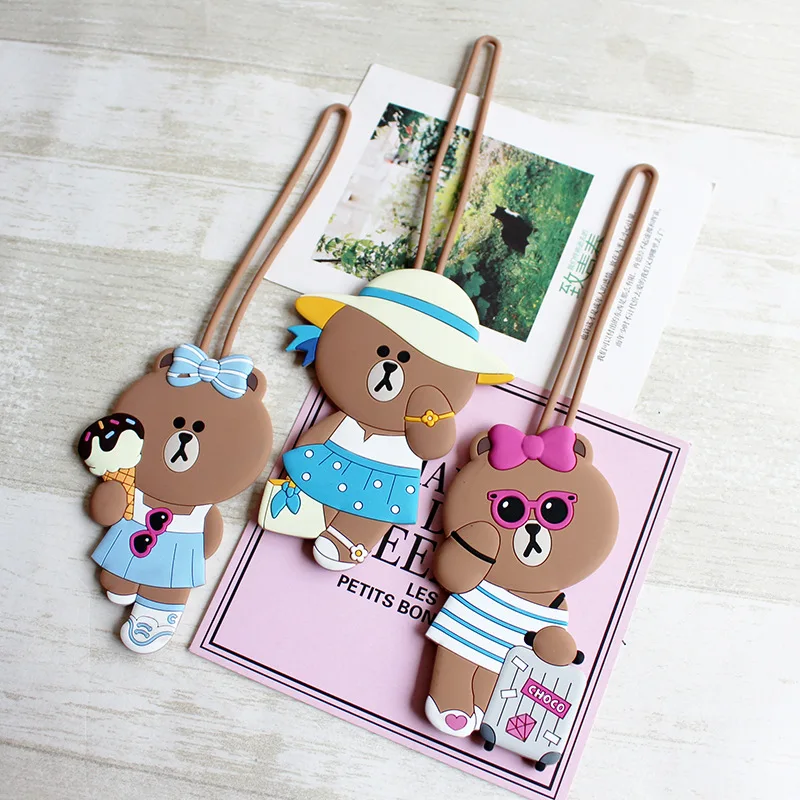 Новинка Kawaii чемодан багажные бирки мультфильм ID адрес держатель багажная этикетка кремнезема Ge идентификатор дорожные аксессуары для женщин