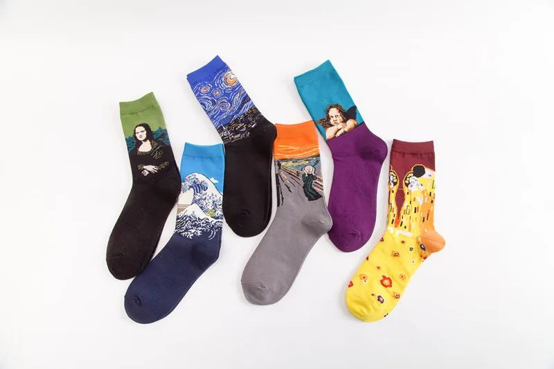 Ms. socks серия масляной живописи мужские носки пара хлопчатобумажных носков