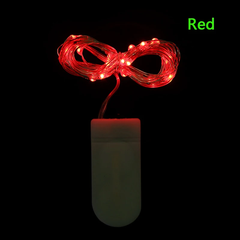 Хит 1 м 2 3 Светодиодные креативные 7 цветов Кнопка батарейный блок медной лампы