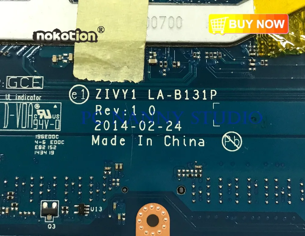 

PCNANNY LA-B131P FOR Lenovo Y40-70 Laptop motherboard SR1EB I7-4510U DDR3L tested