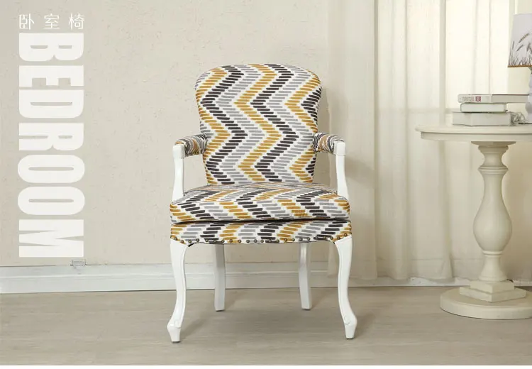 Louis fashion Dining chairs American desk European retro solid wooden Nordic simple single Cafe leisure