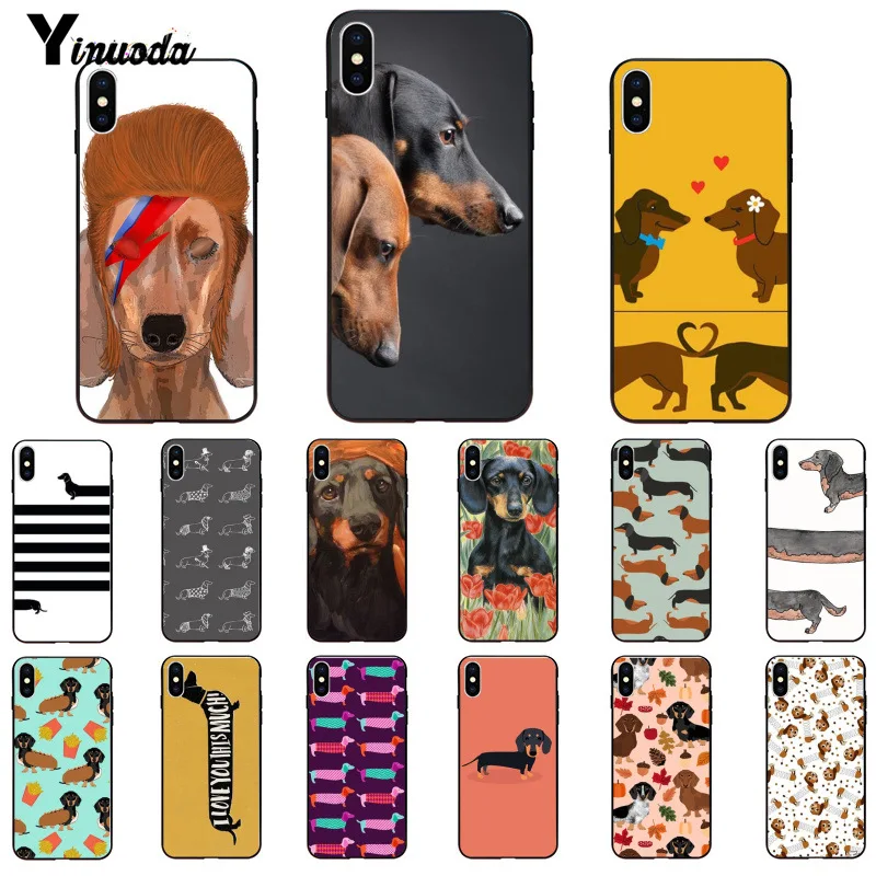 

Dachshund Silhouette Dog Soft Silicone Black Phone Case for iphone 13 8 7 6 6S Plus 5 5S SE XR X XS MAX 11 11pro 11promax