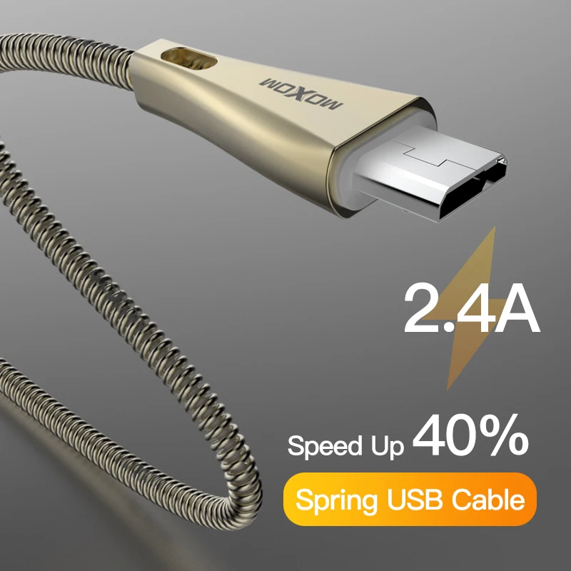 Кабель для быстрой зарядки MOXOM 1 м Micro Usb Samsung Xiaomi Huawei Lg HTC Oppo Vivo Android смартфонов