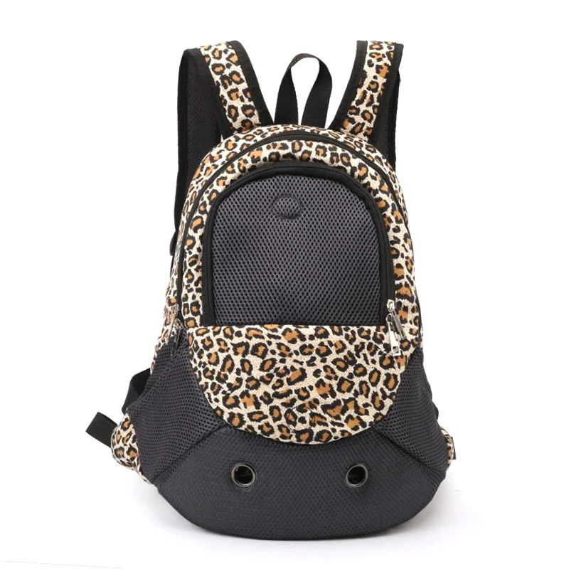 Leopard Print Сумка-переноска для собак, уличные дорожные сумки для маленьких собак, камуфляж, хлопок, на плечо, плед, рюкзак для переноски, товары для животных B155 - Цвет: Leopard Print