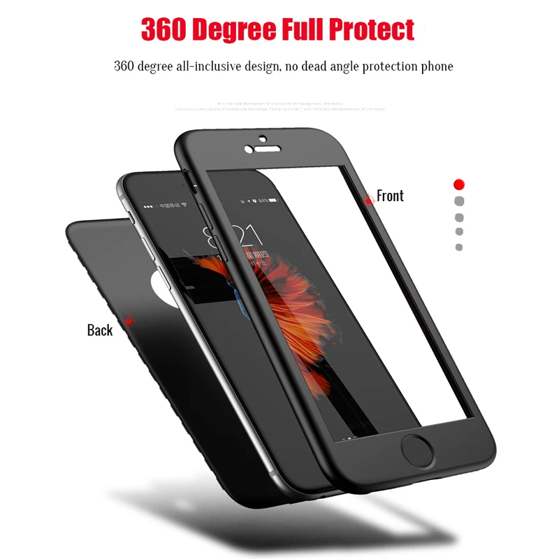 Защитный Мягкий чехол для всего тела iphone XS MAX X 10 7 8 XR 6 6S Plus 5 5S SE спереди + сзади 360