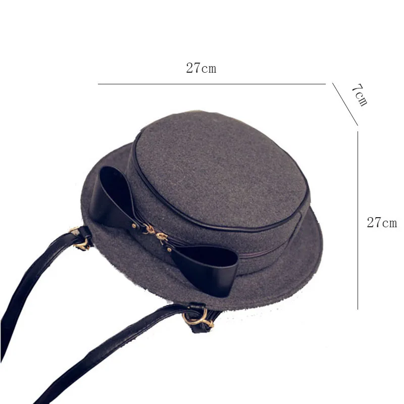 Новые Моды для Женщин Круглый Фланели Hat Личности Плеча Сумку Crossbody Сумки