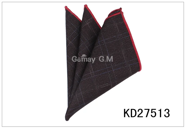 KD27513 Модные хлопковые шерстяные карманные квадратные костюмы носовые платки для мужчин клетчатые мужские носовые платки повседневный костюм квадратные носовые платки вечерние полотенца - Цвет: KD27513
