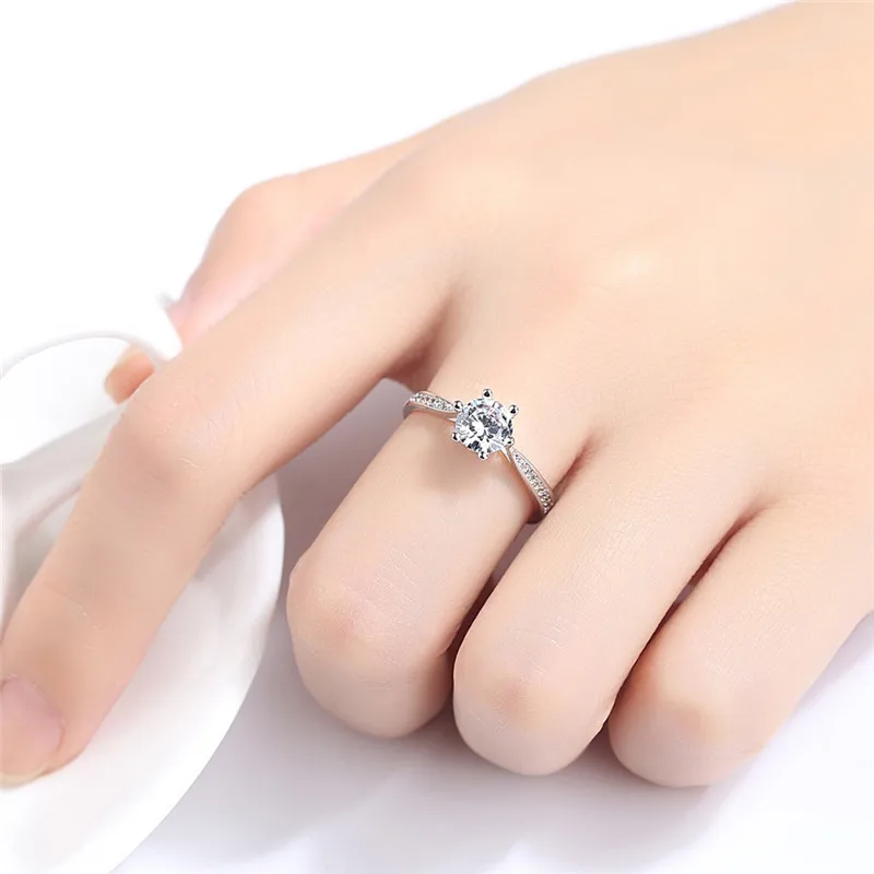 Классические Свадебные Кольца DODO с шестью зубцами и кубическим цирконием ААА для