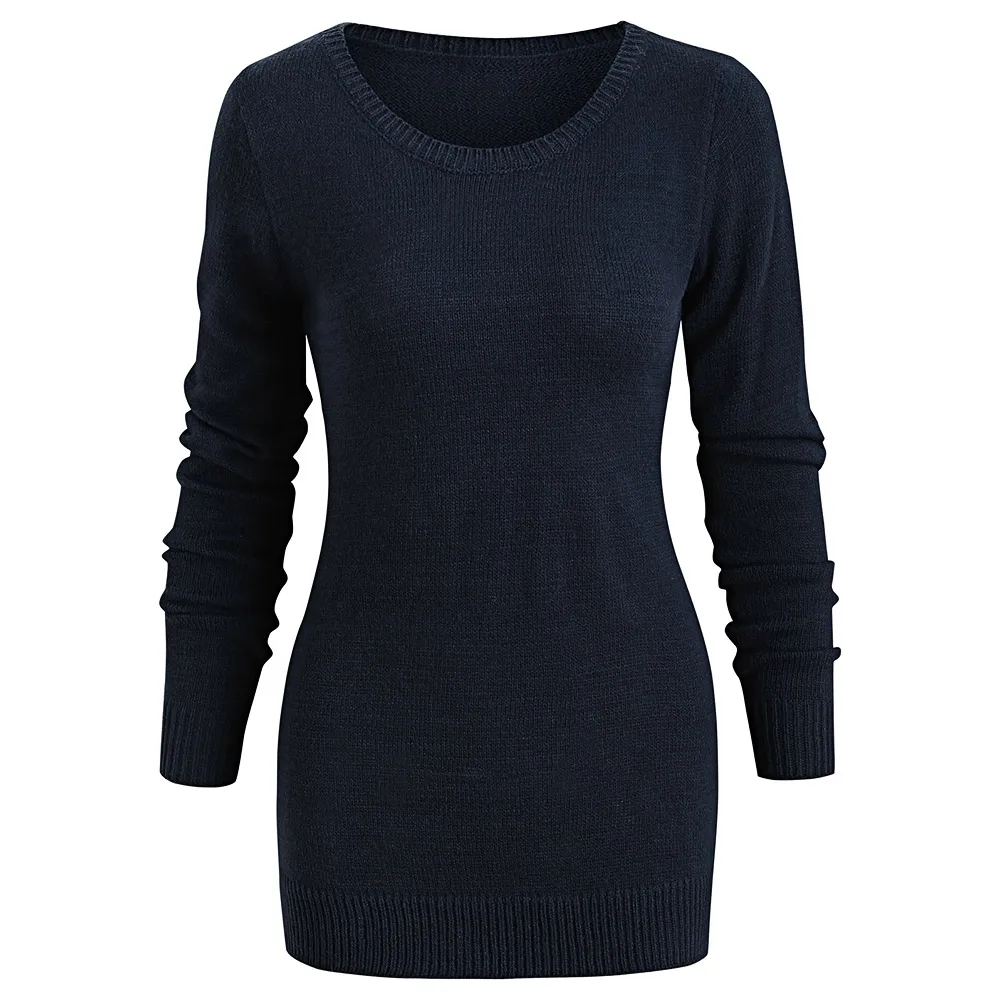 Wipalo Pullover Sweater Women Buttons Crew Neck Long Sleeve Sweater With Striped Scarf Winter knitting Ladies Tops Clothing