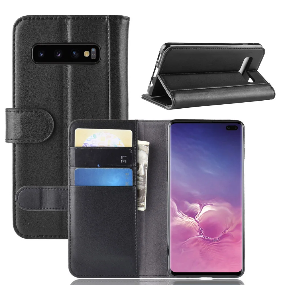 Чехол бумажник YING HUI из натуральной кожи для Samsung Galaxy S10 Plus Ретро подставка с