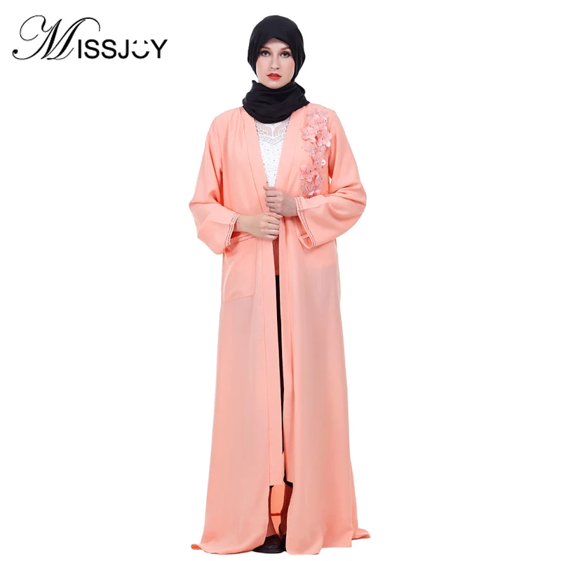 MISSJOY Baju мусульманский женский халат женский стиль Дубай Арабский мусульманский халат с карманами Abaya платье макси Средний Восток