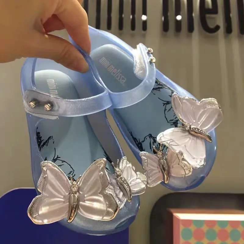 Melissa Original 2020 босоножки с бабочками для девочек прозрачные сандалии бантом