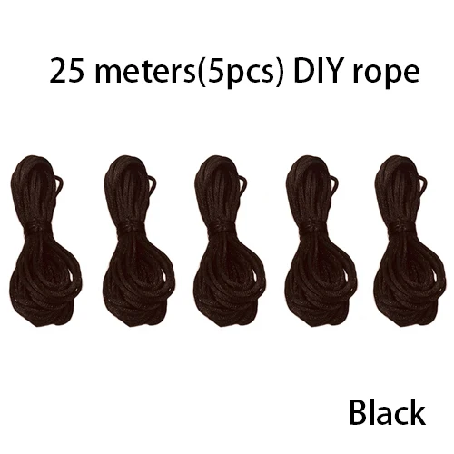 25M(5pcs)Black Rope Ручная работа Персонализированная силиконовая деревянная пустышка зажимы безопасная цепочка для прорезывания зубов детский Прорезыватель экологичный фиксатор - Цвет: 25M(5pcs)Black Rope
