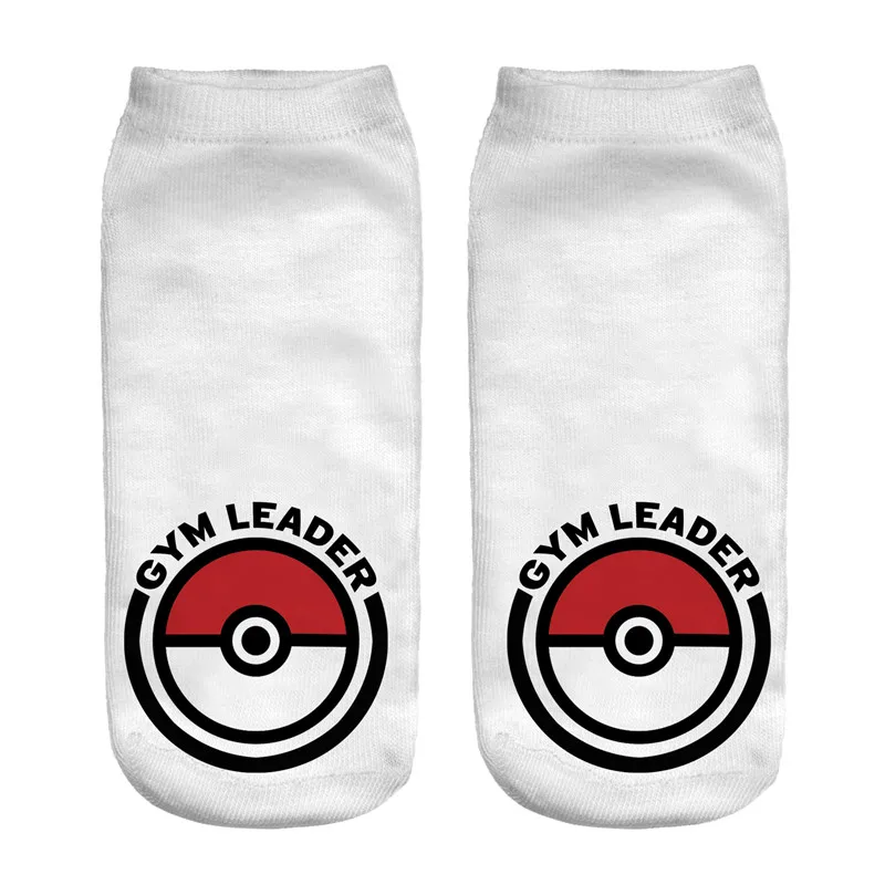 ZHBSLWT Pokemon Новое поступление Kawaii женские носки Харадзюку 3D принты носки для отдыха Пикачу Новинка Короткие милые носки - Цвет: 15