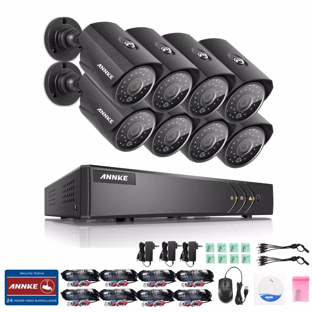 ANNKE 4CH 720P AHD DVR видео 4 PCS 1200TVL CCTV дом камеры безопасности HD на открытом воздухе ИК