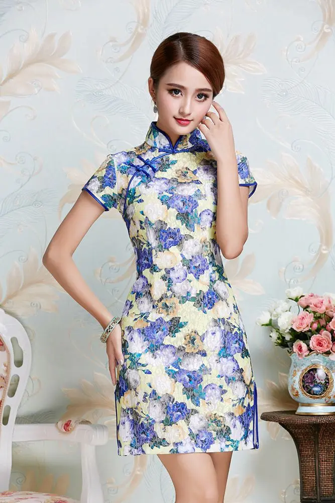 Традиционное китайское платье Qipao из смеси хлопка Shanghai Story 2019 восточные платья в