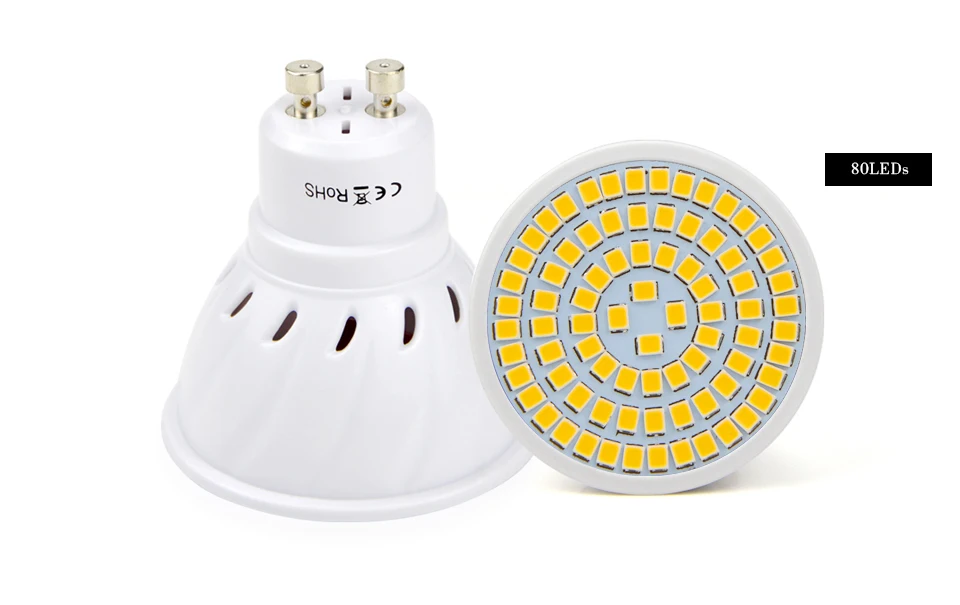 Светодиодный лампы SMD2835 48 60 80 светодиодный s GU10 светодиодный светильник переменного тока 220 В ампулы Светодиодный светильник Точечный светильник супер яркий лампада украшение для потолка