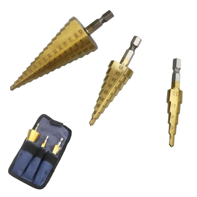 3 шт. Hss ступенчатое Коническое сверло набор металлических отверстий резец