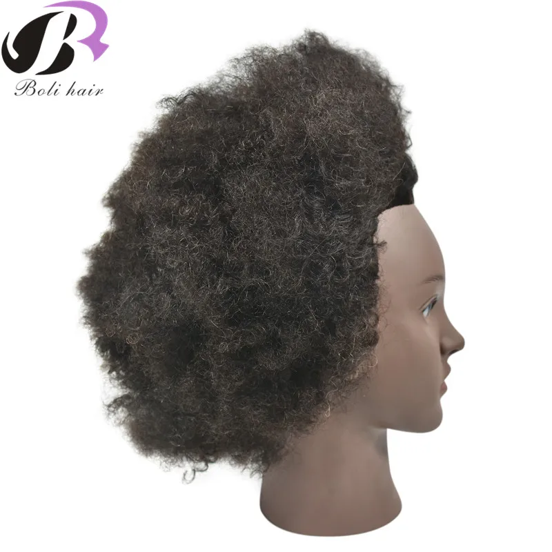 10&quot Afro Training Head Mannequin With 100% Human Hair Braiding for Barber Black Man salon Hairdressing Heads |
