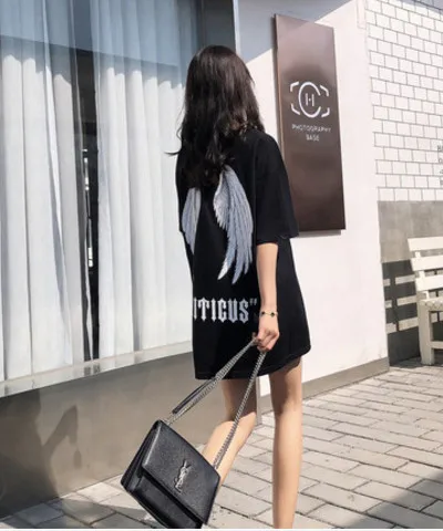 Новинка 2019 Корейская Футболка Harajuku Ullzang женская футболка с коротким рукавом и