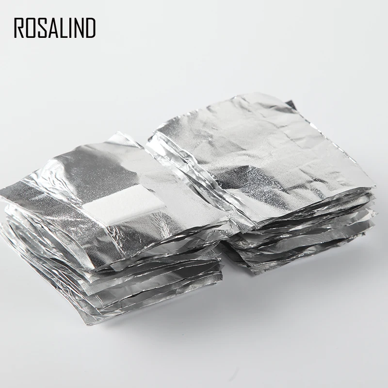 ROSALIND средство для снятия лака для ногтей 50 шт./партия безворсовые салфетки Маникюр Искусство для ногтей личная гигиена Очиститель Удаление ногтей обертывание для снятия лака