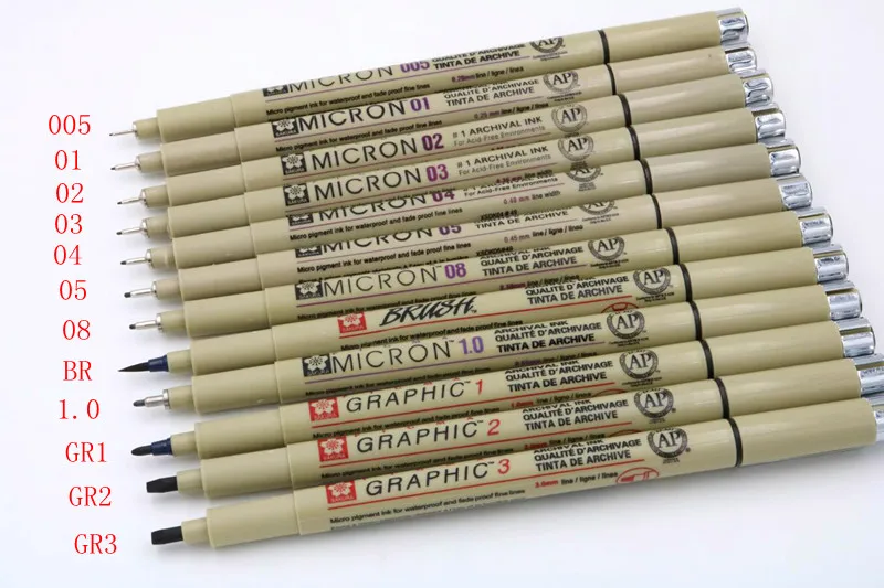 12pc pen 12 шт., пигмент, микрон, Сакура, Neelde, мягкая кисть для рисования, ручка 005 01 02 03 04 05 08, кисть, тонкие маркеры, ручка - Цвет: 12pc pen