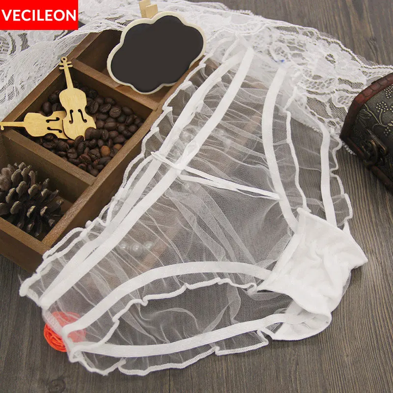VECILEON женские сексуальные трусики кружевные стринги ультра тонкие сетчатые