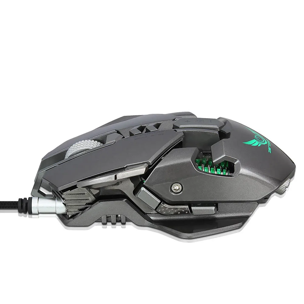 ZERODATE X300GY Проводная игровая мышь USB Механическая компьютерная мышь Мыши 3200 dpi кнопки светодиодный подсветка для компьютера Peace Elite