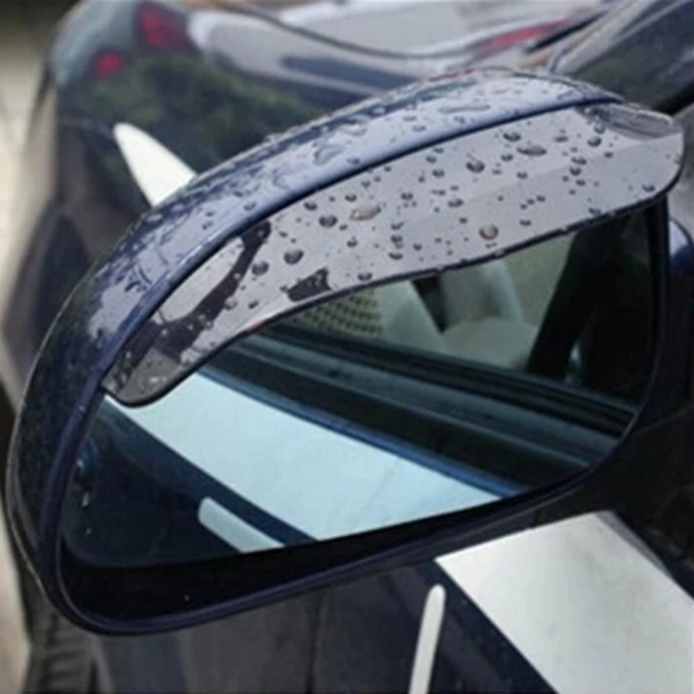 

2Pcs PVC Car Rear View Mirror Sticker Rain Eyebrow Weatherstrip Auto Mirror Rain Shield Shade Cover Protector Guard Waterproof