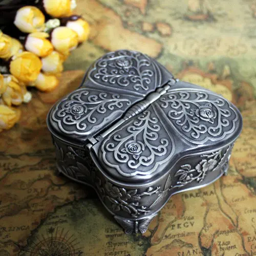 Бесплатная доставка-модная металлическая шкатулка для ювелирных изделий чехол