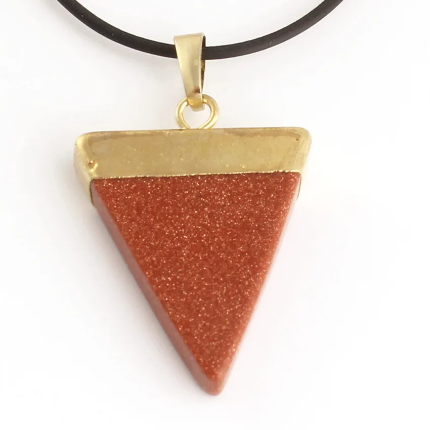 

100-Unique 1 Pcs Light Yellow Gold Color Golden Sand Stone Geometric Shape Pendant Simple Style Jewelry
