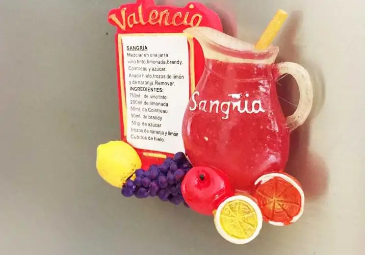 Испания Valencia Sangria наклейки на холодильник туристические сувениры для путешествий