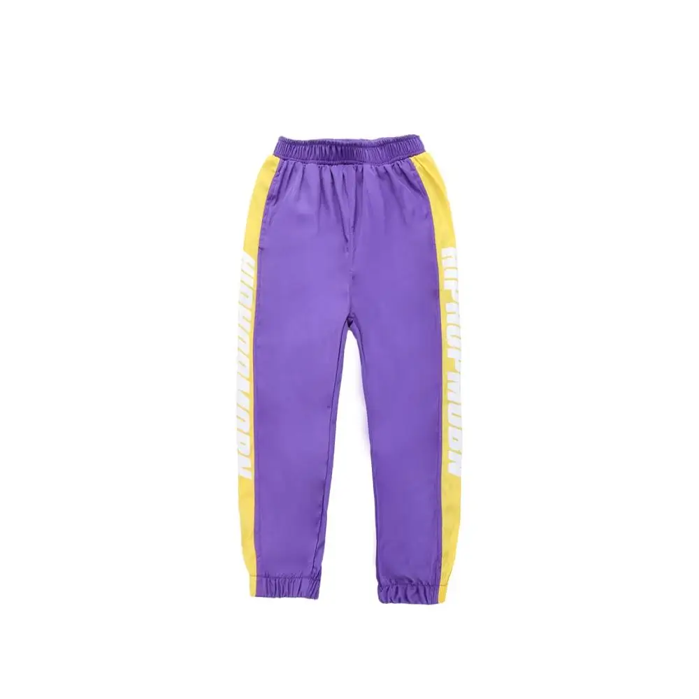 purple pants Детская одежда в стиле хип-хоп; куртка для бега; пальто; топы; повседневные штаны для девочек и мальчиков; одежда для джазовых танцев; костюм для бальных танцев; уличная одежда - Цвет: purple pants