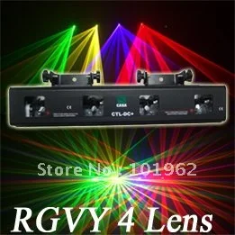 4 объектив цвета (RGVY) автозвук лазерное шоу системы DJ диско свет|disco light bulb|disco homedisco