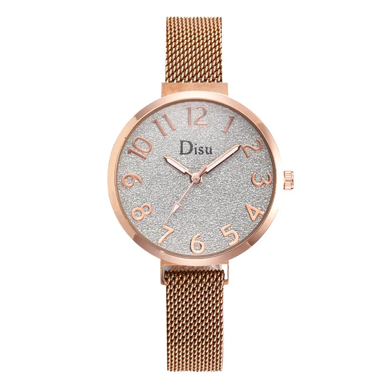 Женские наручные часы роскошные цвета розового золота с магнитной пряжкой и