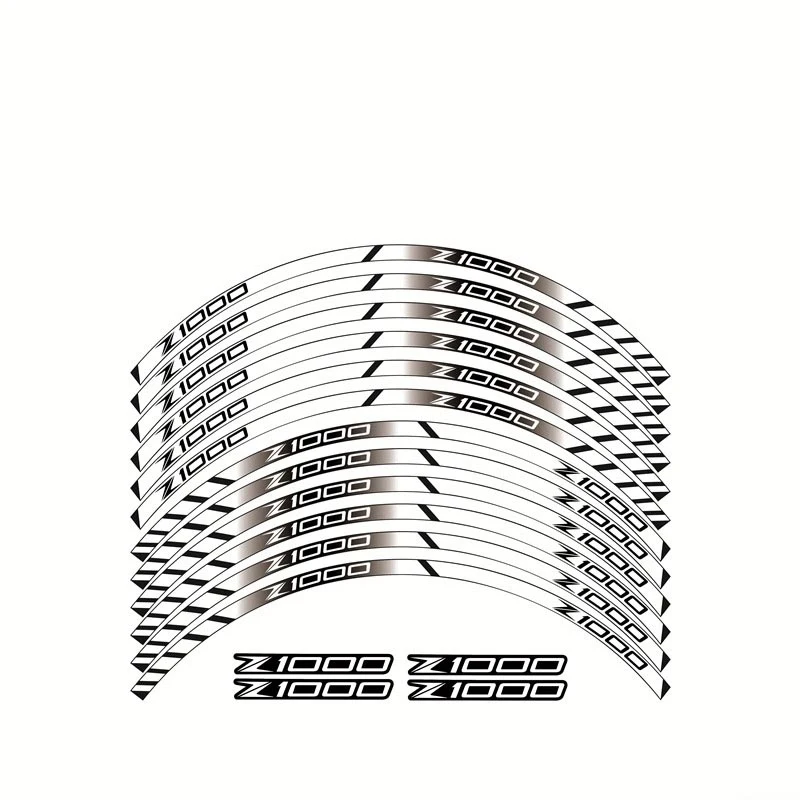 

Motorcycle Wheel Decals Stickers Set Rim Stripes Laminated For Kawasaki Z1000