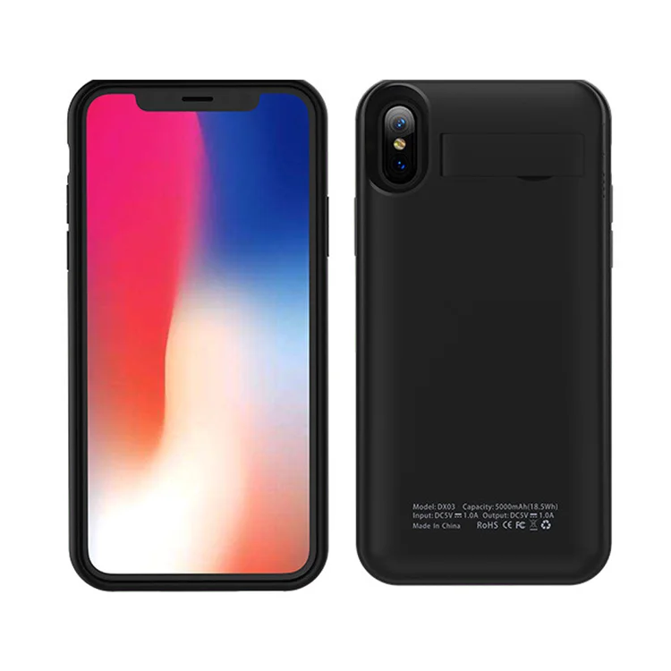 5000 мАч Беспроводное зарядное устройство Внешний аккумулятор чехол для iPhone X XS