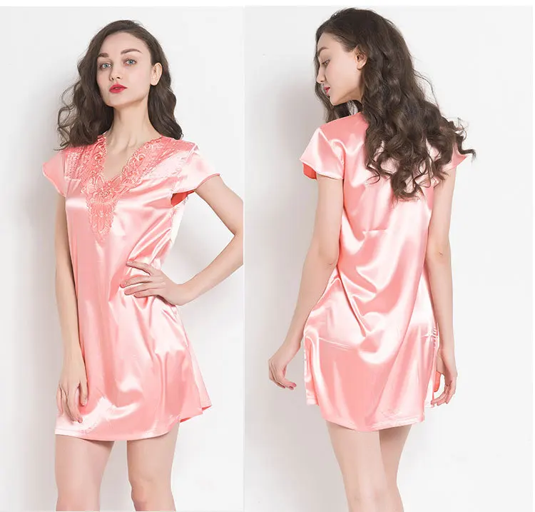 Сексуальное платье с глубоким v образным вырезом летняя Модная шелковая ночная