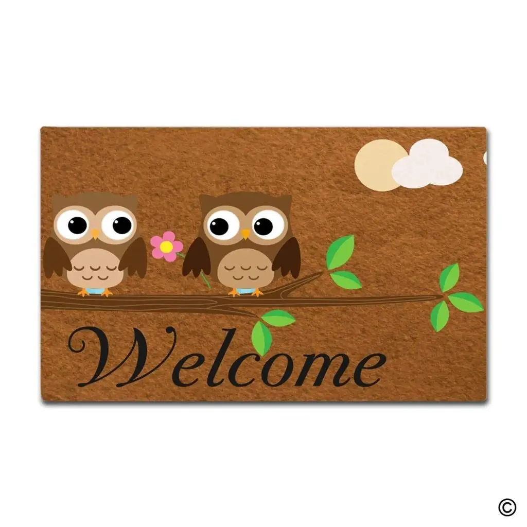 Коврик для входной двери с эффектом памяти смешной коврик дизайном совы из