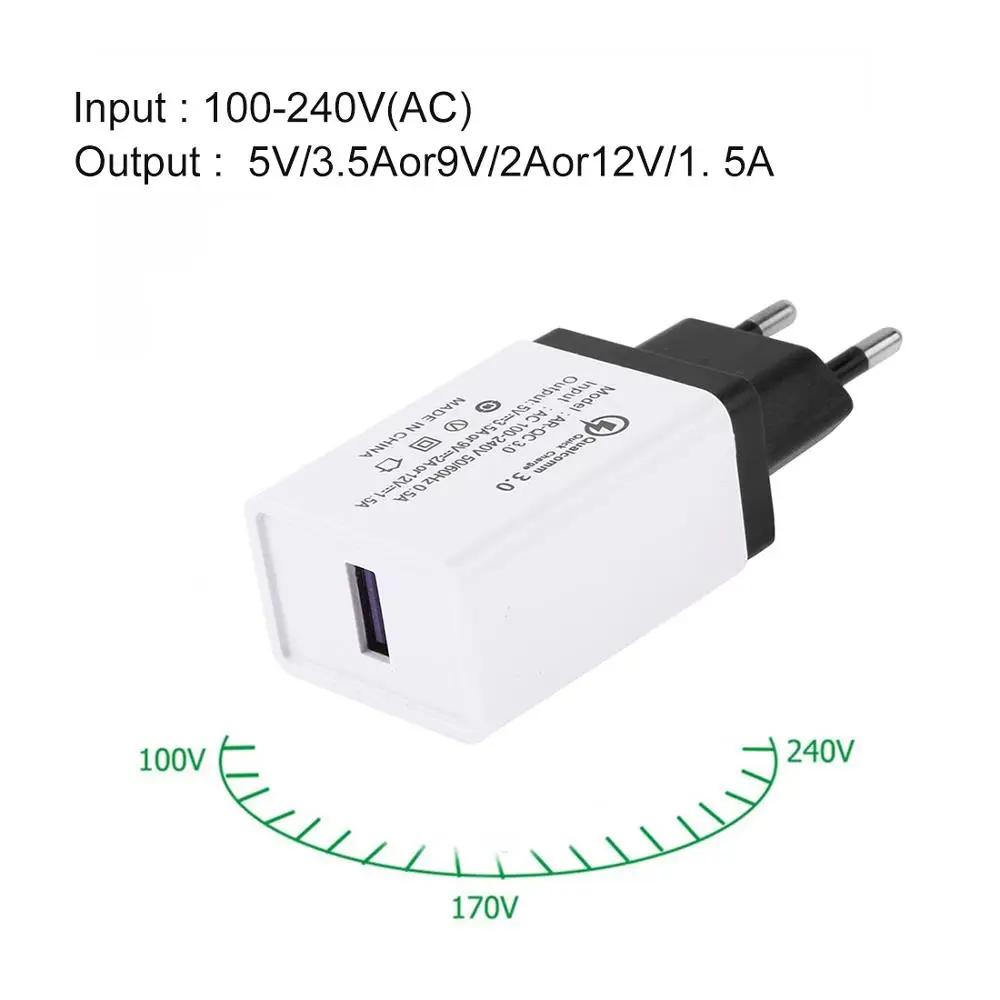 HAWEEL быстрое зарядное устройство с одним входом QC3.0 и USB-портами выходное 3 0 а