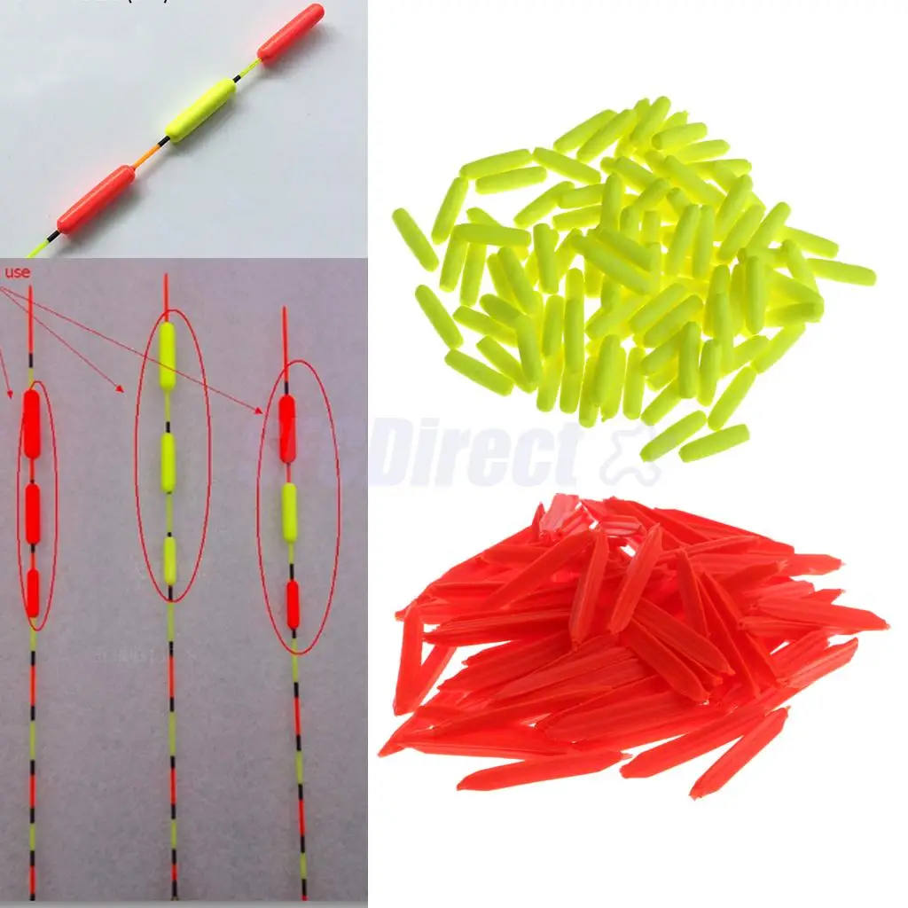 100 шт. ярких цветов цилиндрический индикатор удара Рыболовные Поплавки форель