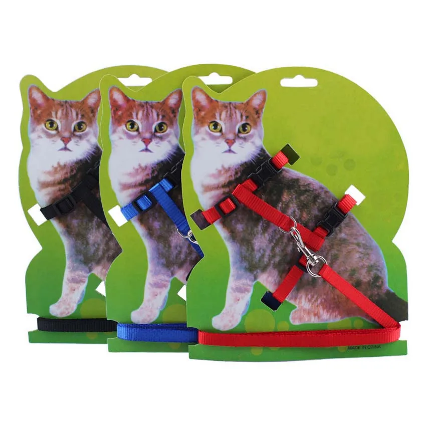 Регулируемый нейлоновый поводок кошки котенка твердость щенок грудная полоса