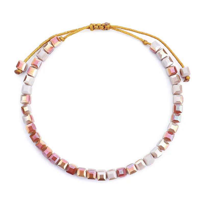 Модный квадратный Кристальный браслет Femme Charm регулируемый плетеный для женщин и
