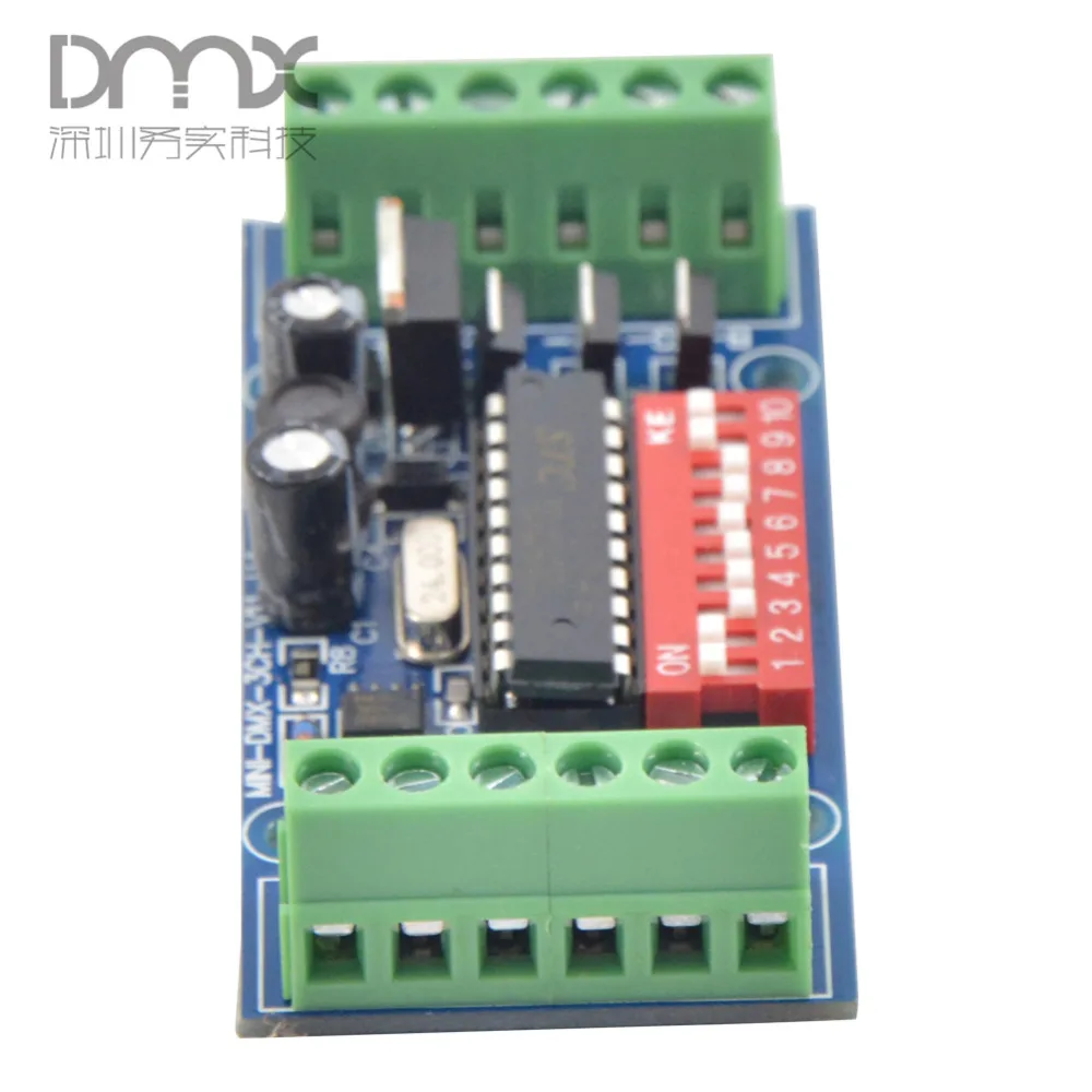 3CH легкий dmx контроллер MINI-DMX-3CH-V1 миниатюрный RGB LED dmx512 декодер DC5V-24V для