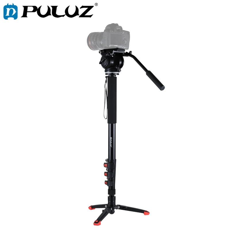 

Штатив для камеры PULUZ, набор штативов для SONY, четырехсекционный штатив + жидкая головка + Опорный кронштейн, штативы для Canon