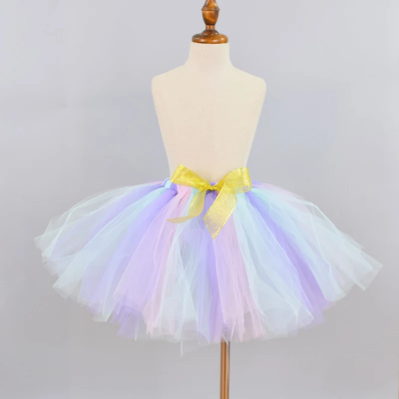 

New Unicorn Fluffy Tutu Skirt Baby Birthday Party Costume Dance Ballet Tulle Skirt Toddler Tutus Newborn Photo Props 0-12Y